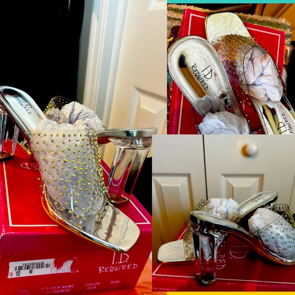 Silver and Gold Studded Women's Heels